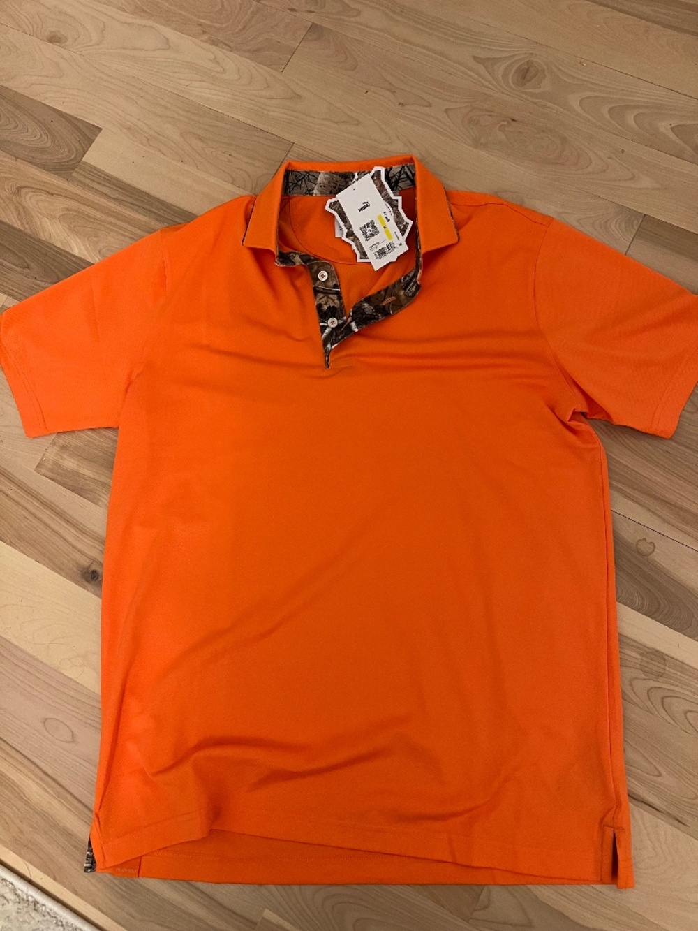 Puma Orange Men’s Polo Shirt with Camo Trim